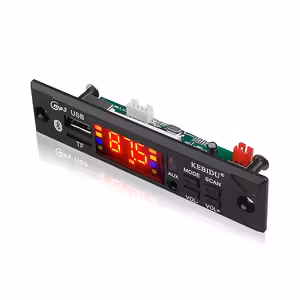 Módulo MP3 Auto Bluetooth 12V con USB, Tarjeta SD, Radio FM y Control Remoto – Reproductor Universal
