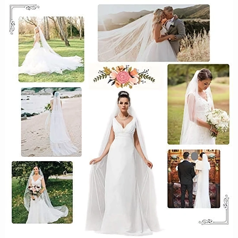 Λεπτός και κομψός λευκός πέπλος, ιδανικός για ιδιαίτερα νυφικά