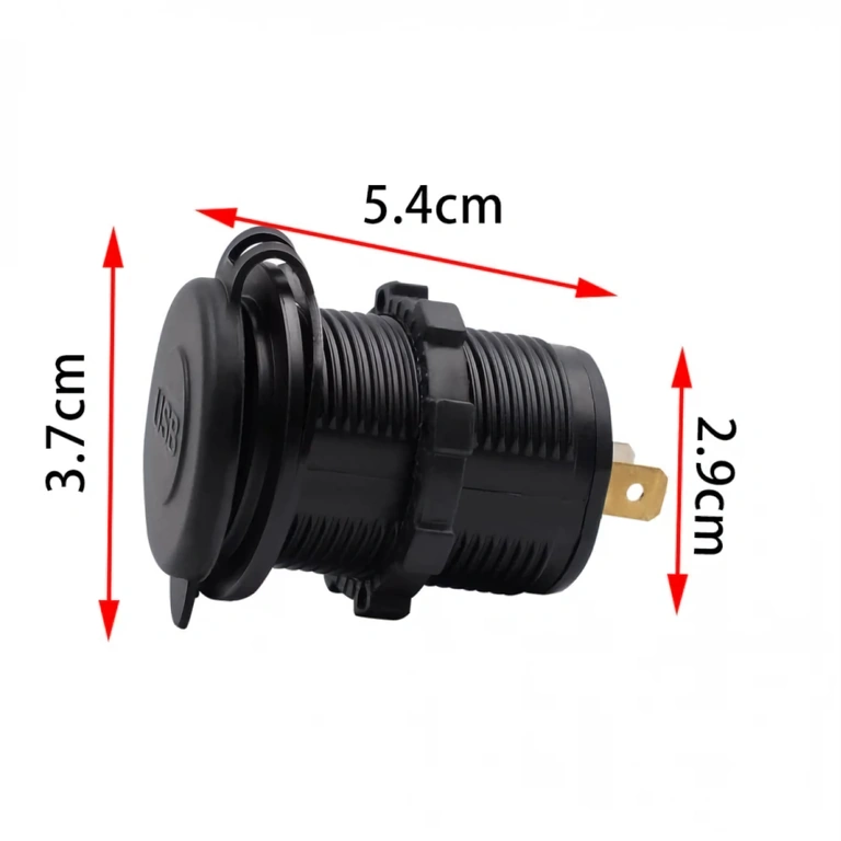 Πρίζα με διπλή θύρα USB για τοποθέτηση σε ταμπλό αυτοκινήτου, μοτοσικλέτας ή βάρκας