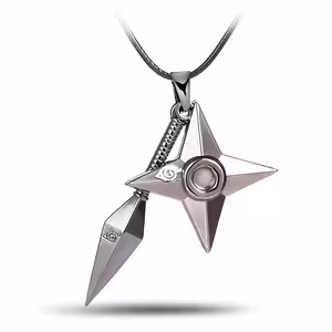 Collar Cosplay Naruto Uzumaki con Kunai y Shuriken – Accesorio Anime