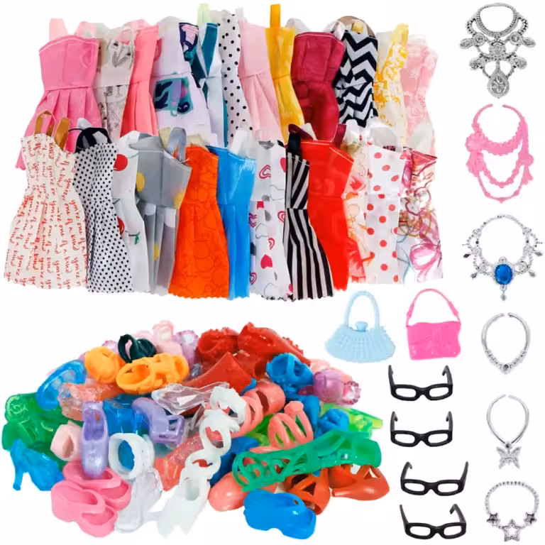Set de Ropa, Vestidos, Zapatos y Accesorios para Muñecas Barbie – Vestimenta Completa para Muñecas