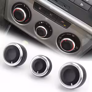 Set de 3 Botones Aire Acondicionado Panel VW Golf 5 6 Passat B6 B7 Skoda Octavia 2 – Aluminio