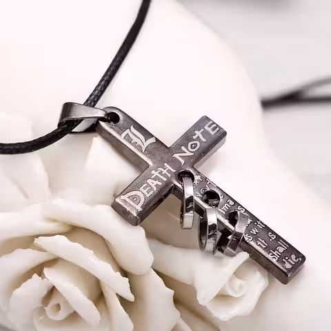 Colgante Cruz Death Note con Collar – Accesorio Anime Manga con Cordón 50cm