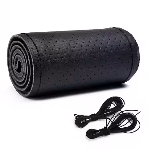 Funda de Volante Piel Natural Ternero Perforada Universal con Hilo y Aguja