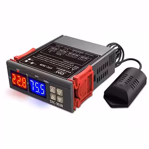Controlador Termostato Higrostato Digital STC-3028 220V con Sensor de Humedad