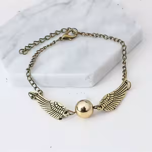 Pulsera Harry Potter Golden Snitch & Deathly Hallows – Horquilla Dorada / Plateada, Regalo Mágico para Fans