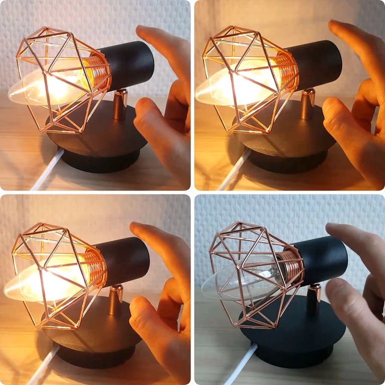 Διάγραμμα που δείχνει κύκλο ρύθμισης: OFF → ON → BRIGHTER → MAX → OFF