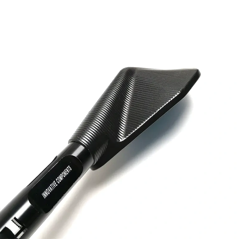 Μαύροι sport καθρέφτες τιμονιού μοτοσυκλέτας, αλουμίνιο με πανοραμικό γυαλί