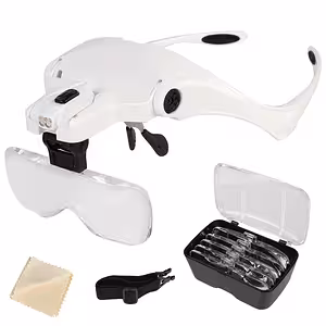 Gafas con Lupa y LED – 5 Lentes para Relojero, Electrónico, Joyero, Odontología, Grabado