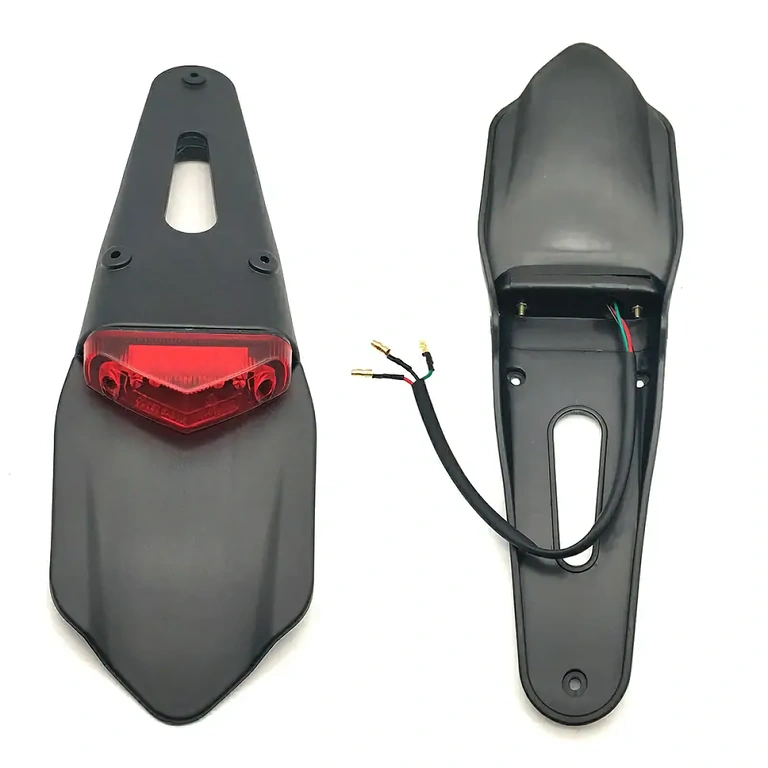 Σετ φτερό + φως για off-road μοτοσικλέτα Πλήρες κιτ πίσω φτερού με LED φανάρι για μοτοσυκλέτα
