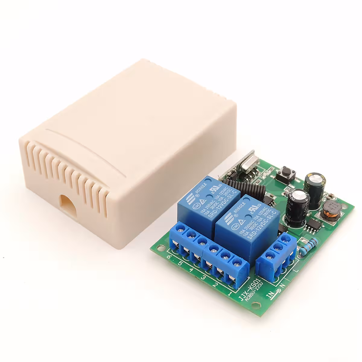 Ασύρματη μονάδα διακόπτη 220V με δύο ρελέ και ισχυρή λήψη