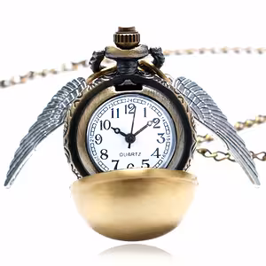 Reloj de Bolsillo con Cadena – Harry Potter Golden Snitch Quidditch (Cuarzo)