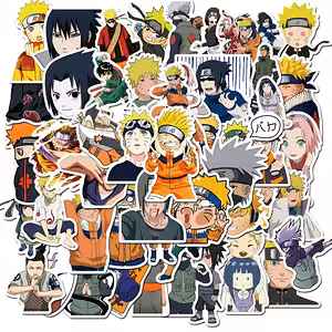 Stickers Anime Naruto Shippuden – Set 50 Adhesivos Resistentes PVC para Laptop, Bicicleta, Skateboard y Consolas