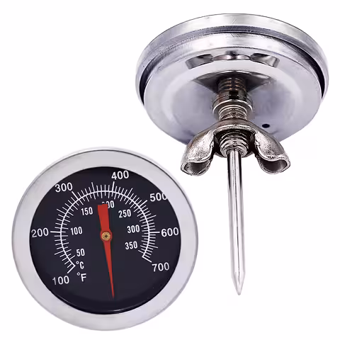 Termómetro para Carne Profesional Barbacoa Horno Ahumador Acero Inoxidable Analógico 0-350°C