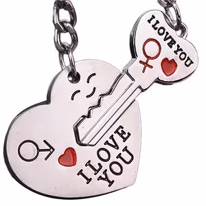 Llavero Pareja I Love You – Corazón con Llave y Candado BFF, Regalo Romántico y de Amistad