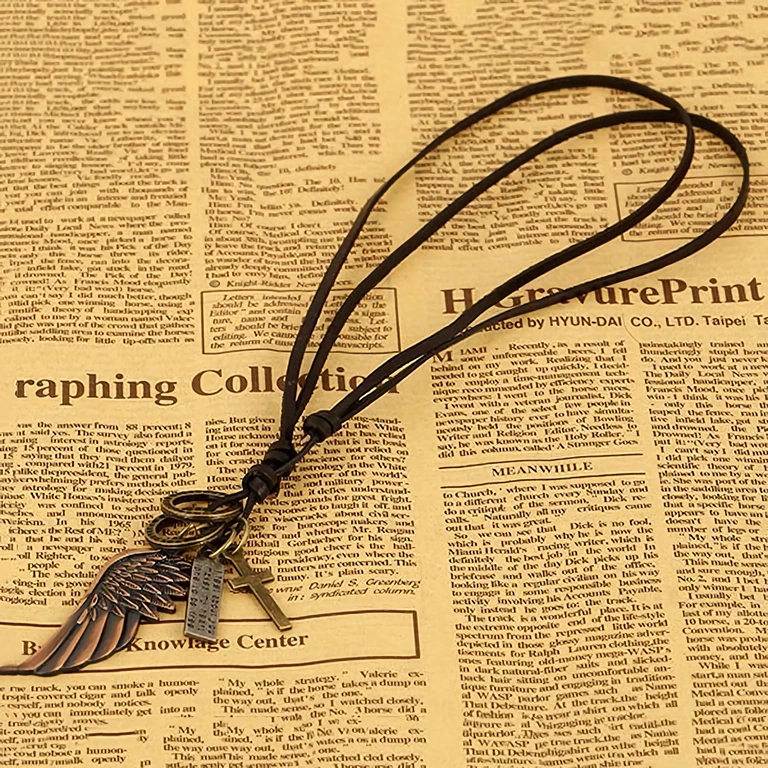 Μαύρο δερμάτινο κολιέ σταυρός Μενταγιόν σταυρός σε μαύρη δερμάτινη αλυσίδα για άνδρες