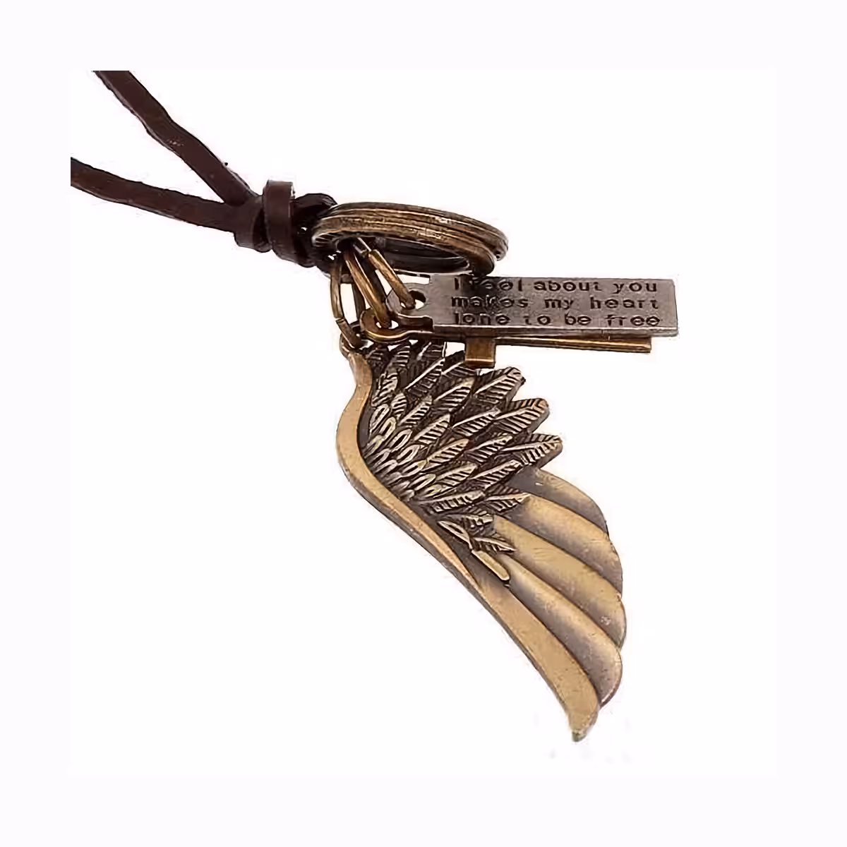 Αλυσίδα με πνευματικά σύμβολα: φτερά αγγέλου και σταυρουδάκι