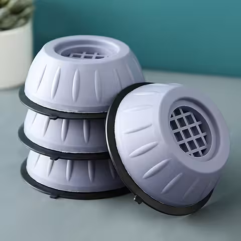 Soportes Pies Antivibración de Goma para Lavadora y Secadora – Set 4 Piezas Antiruido y Antideslizantes