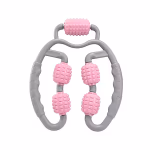 Aparato de Masaje Muscular Manual con 5 Rodillos – Relajación Cuerpo, Cuello, Piernas, Anticelulítico