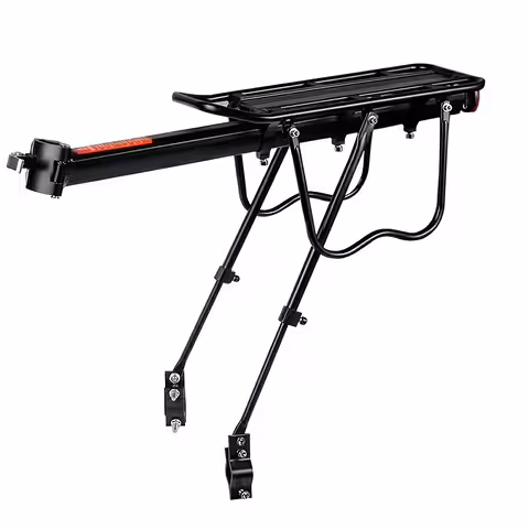 Portaequipajes Bicicleta Aluminio 26, 27,5, 28, 29 pulgadas – Fijación en Tija de Sillín, Soporte 50kg