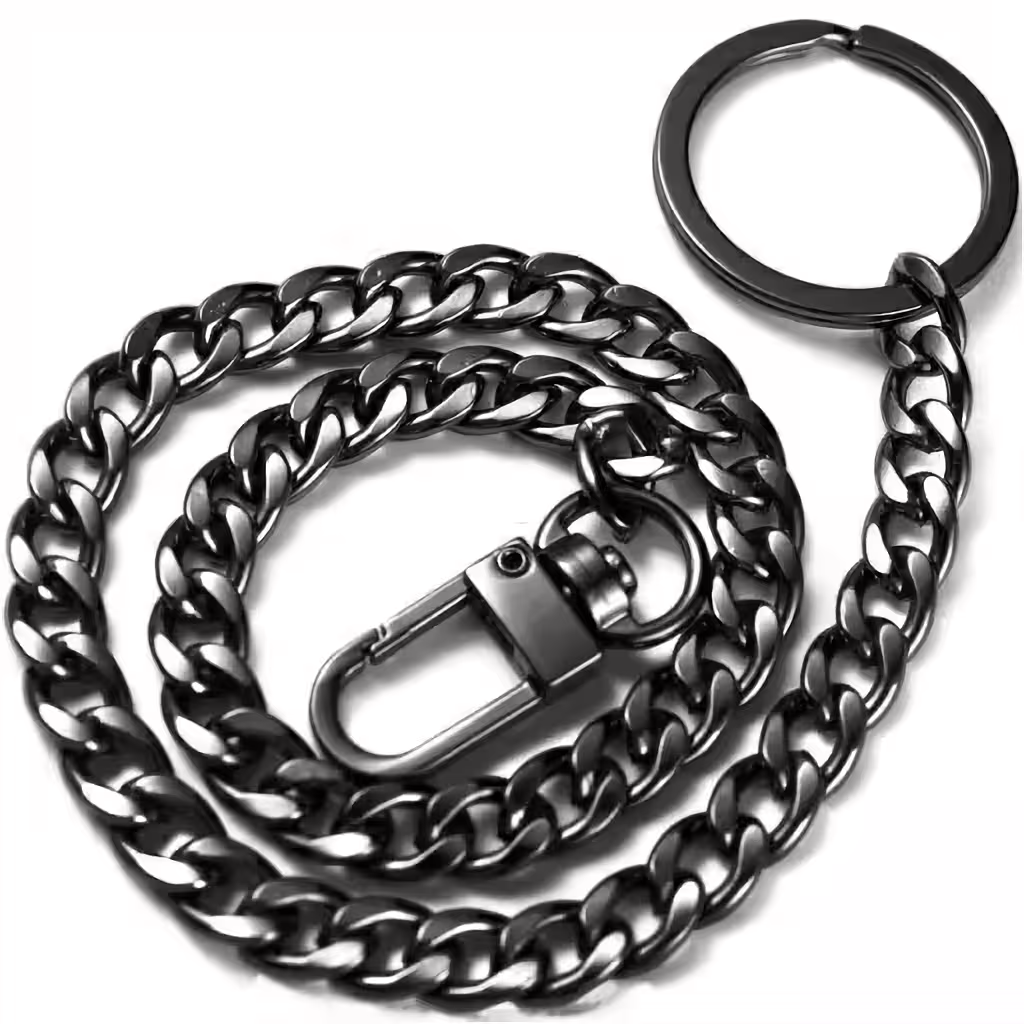 Cadena Pantalones Unisex – Accesorio Metálico Negro para Jeans, Niños y Adultos