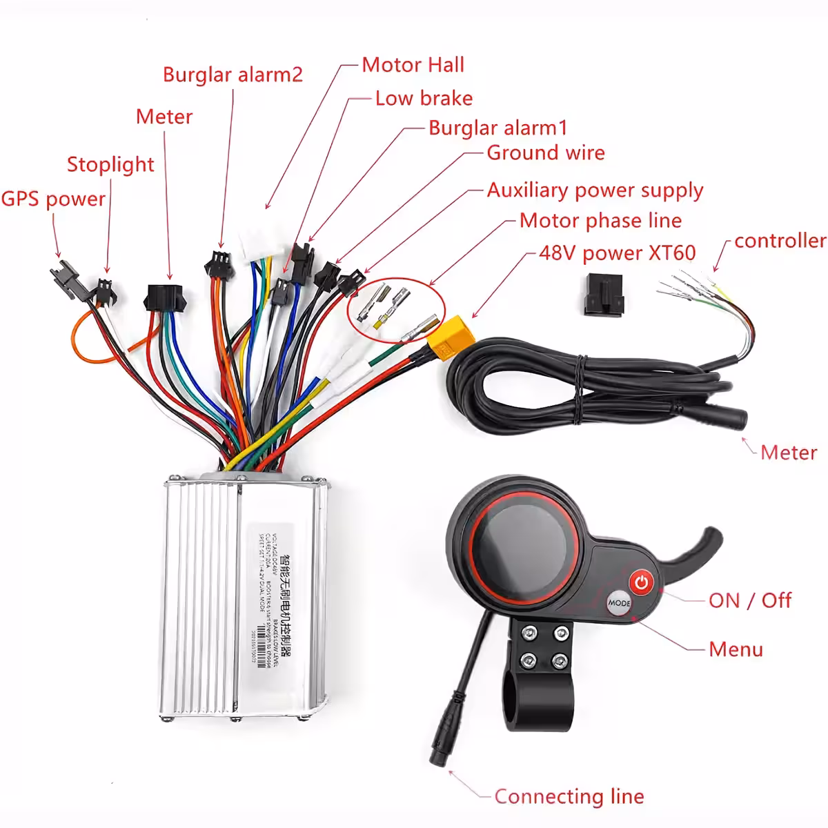 Πλήρες σετ με controller 48V και μανέτα γκαζιού για ηλεκτρικά πατίνια