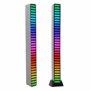 Barra LED RGB con Activación por Sonido – VU Medidor Luces Musicales, 32 LED, USB-C, Efectos Espectaculares