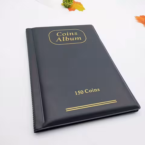 Álbum Colección Monedas – Carpeta 150 Compartimentos para Numismática, Sellos, Fichas