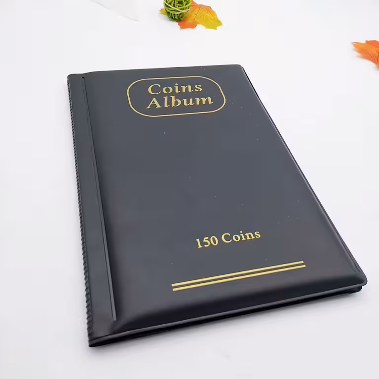 Álbum Colección Monedas – Carpeta 150 Compartimentos para Numismática, Sellos, Fichas