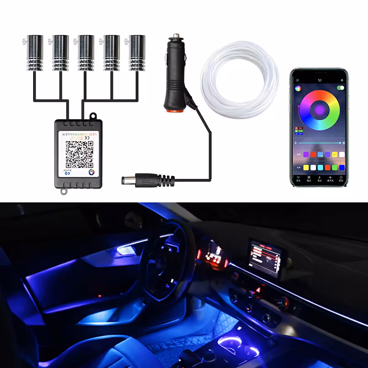 Ευέλικτος neon φωτισμός για αυτοκίνητο