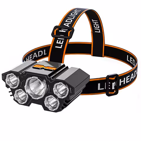 Linterna Frontal LED Profesional con Batería, Potente y Autonomía Larga para Pesca y Camping