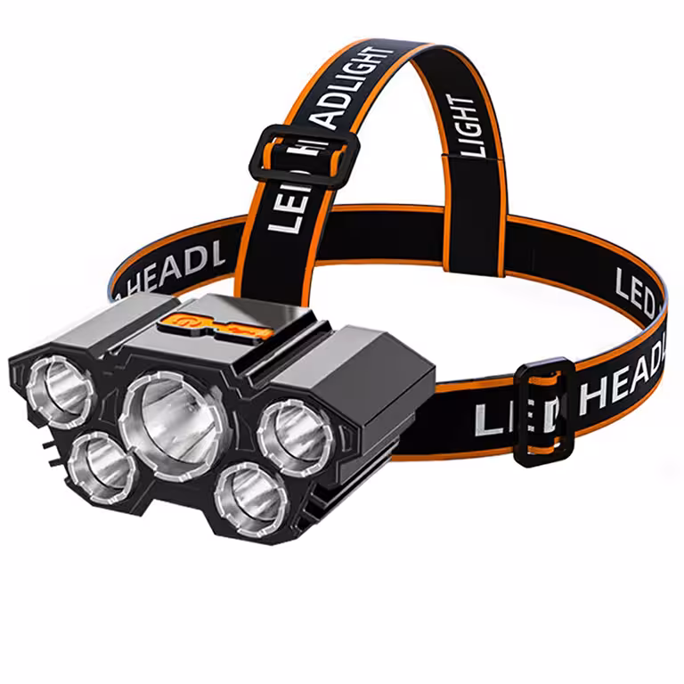 Linterna Frontal LED Profesional con Batería, Potente y Autonomía Larga para Pesca y Camping