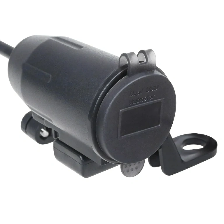 Φορτιστής μοτοσικλέτας με στήριγμα για τοποθέτηση σε καθρέφτη