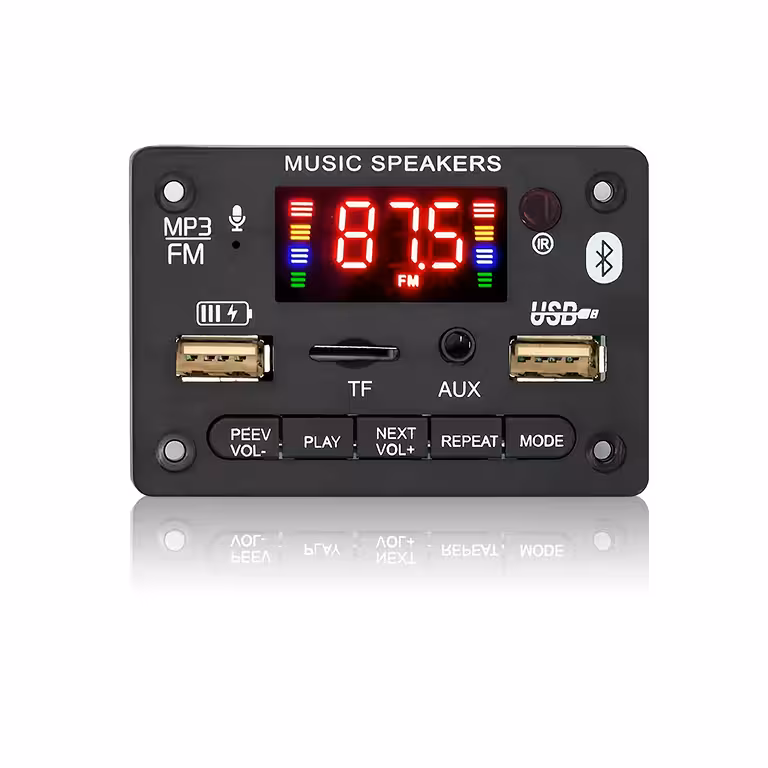 Módulo Audio Bluetooth 5.0 con Radio FM, MP3 y Amplificador Estéreo 2x40W 5V/12V