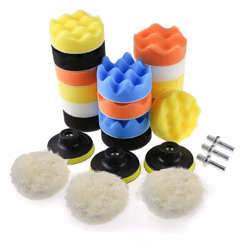 Set Polish Auto con Discos 75mm y Esponjas 80mm – Adaptadores Taladro Incluidos