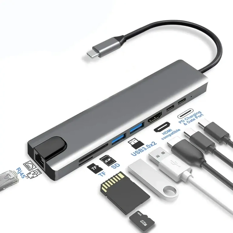 Hub USB-C με αναγνώστη καρτών SD και TF USB-C adapter με θύρες για κάρτες μνήμης SD και TF