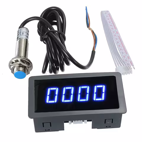 Tacómetro Digital con Sensor Hall para Tractor, Torno, Cosechadora – 12V/24V, LED RPM