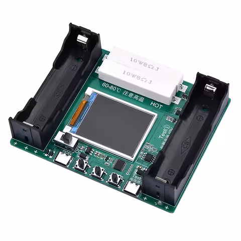 Tester Baterías 18650 con Pantalla Color, Carga y Descarga Automática – USB Type-C