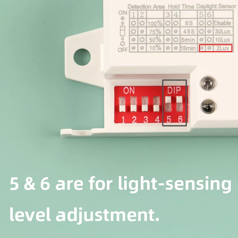 Επιλογέας φωτισμού από 2 έως 2000 lux για ηλιακό αισθητήρα