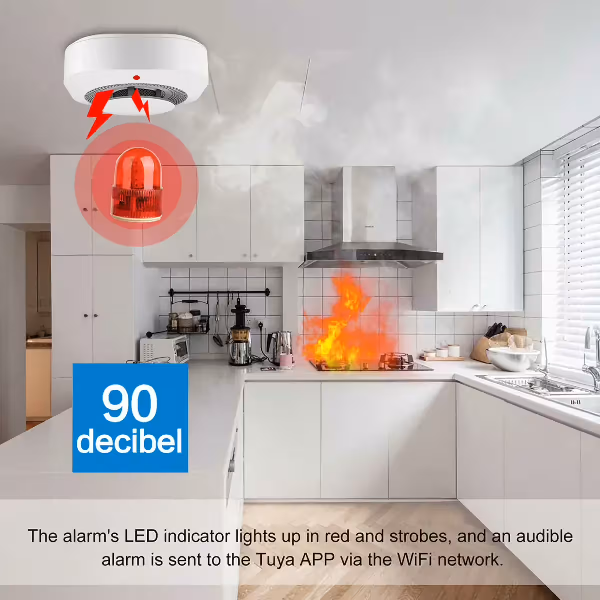 Ασύρματος αισθητήρας καπνού για ασφάλεια σπιτιού με WiFi Tuya