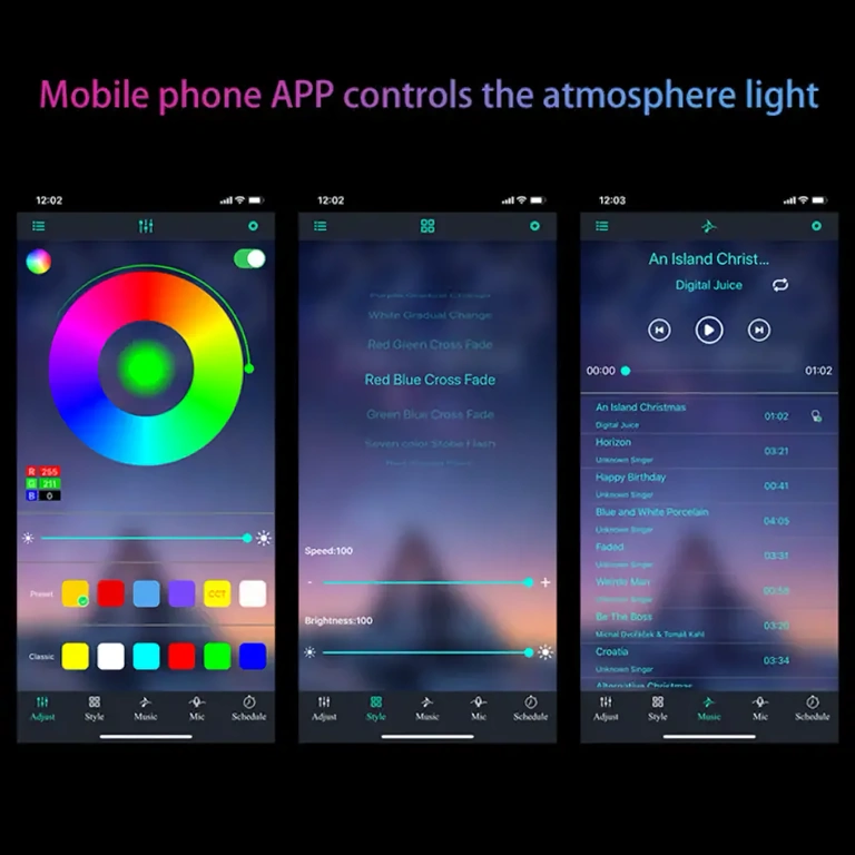 Φώτα αυτοκινήτου συγχρονισμένα με μουσική LED αυτοκινήτου που ανάβουν στο ρυθμό της μουσικής