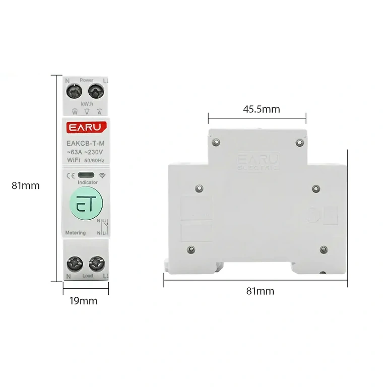 Πλευρική όψη ηλεκτρικού μετρητή με προστασία ακροδεκτών