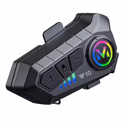 Intercomunicador Bluetooth 5.3 para Casco Moto con Batería 1000mAh y Autonomía Extensa