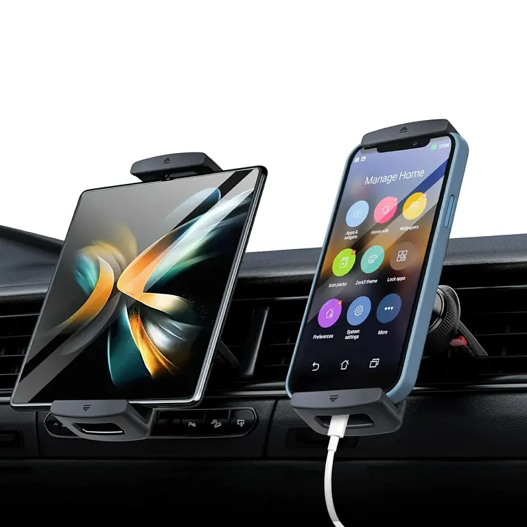 Ρυθμιζόμενο αυτοκινήτου στήριγμα για tablets 7–12 inch, στερέωση σε σχάρα αεραγωγού