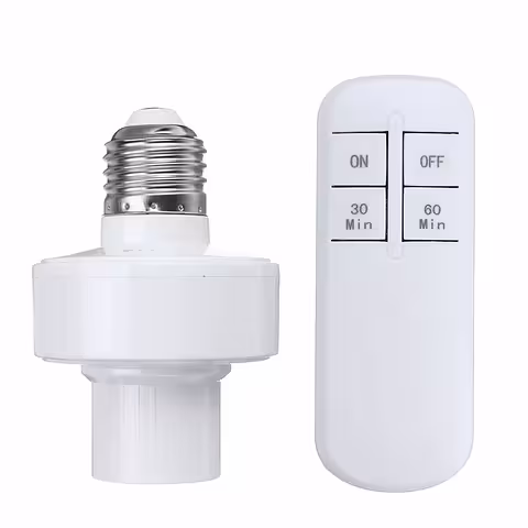 Portalámparas E27 con Control Remoto Inalámbrico y Temporizador