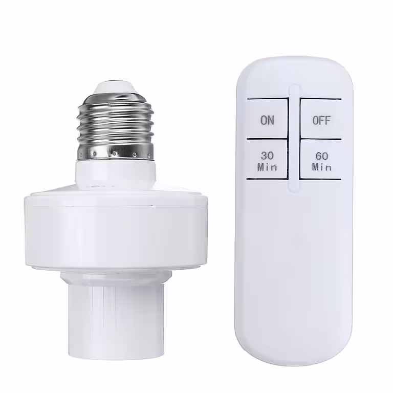 Portalámparas E27 con Control Remoto Inalámbrico y Temporizador