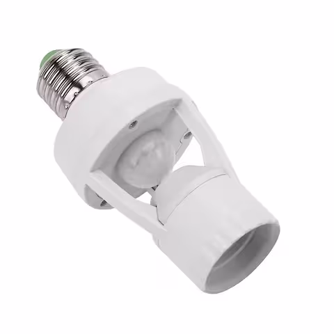 Portalámparas E27 con Sensor PIR de Movimiento y Crepuscular – Detección 360°, Temporizador Ajustable