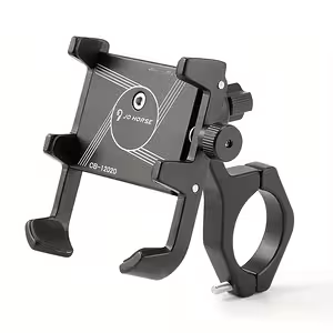 Soporte Teléfono Ajustable para Moto, Bicicleta, Scooter Eléctrica y ATV – Aluminio Negro