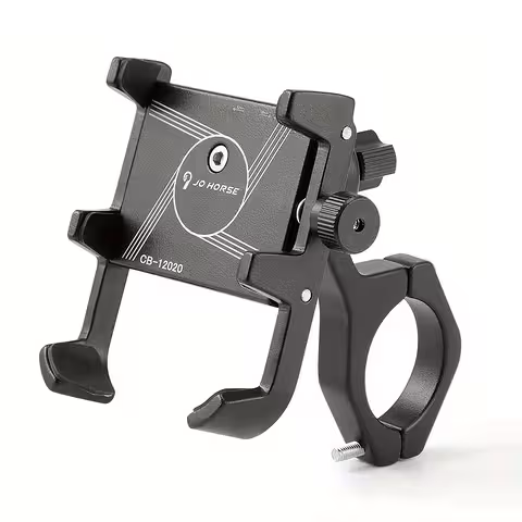 Soporte Teléfono Ajustable para Moto, Bicicleta, Scooter Eléctrica y ATV – Aluminio Negro