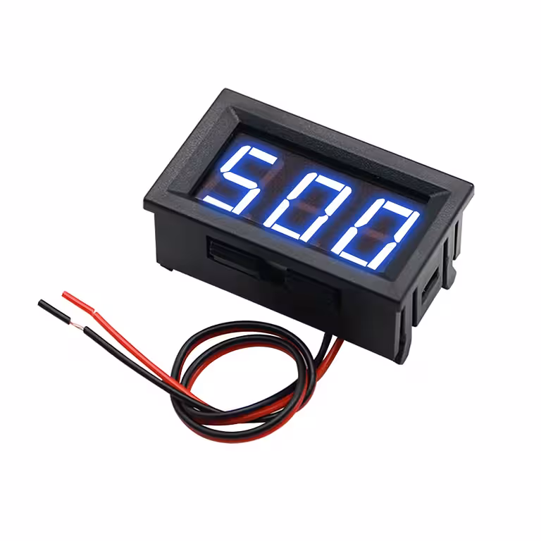 Voltímetro Digital de Panel para Corriente Alterna 220V – Pantalla LED Azul, Monofásico y Trifásico
